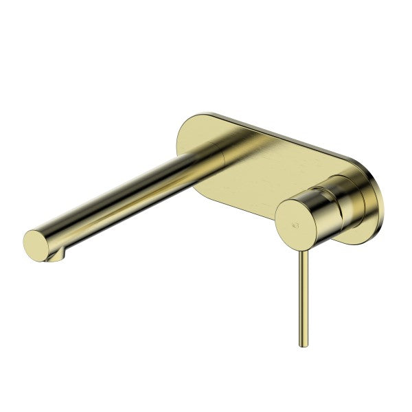 Greens Maci Wall Basin Mixer Set with Faceplate - Brushed Brass