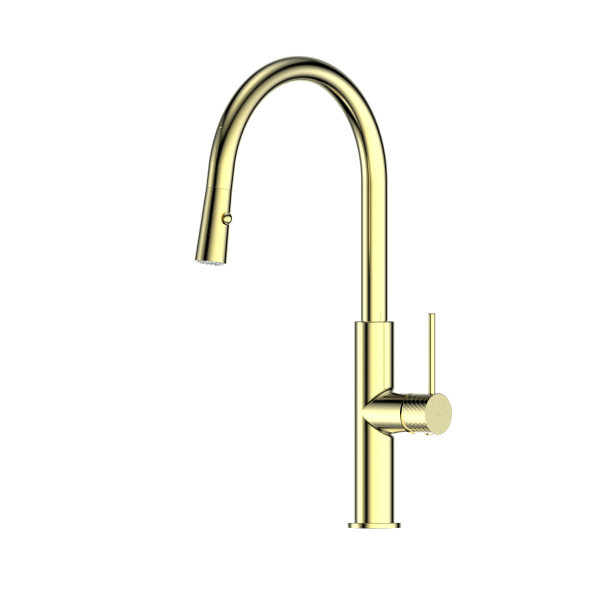 Greens Mika Pull Down Sink Mixer - Brushed Brass