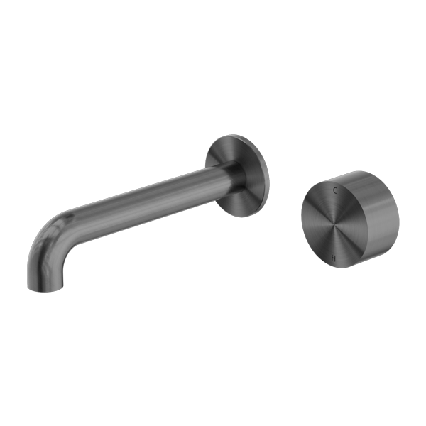 Nero Kara Progressive Wall Basin Set, 185mm Spout - Gunmetal / NR271907aGM