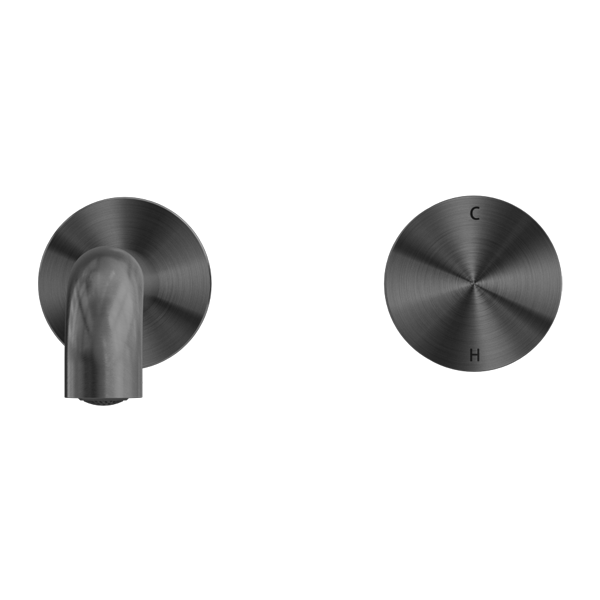 Nero Kara Progressive Wall Basin Set, 185mm Spout - Gunmetal / NR271907aGM