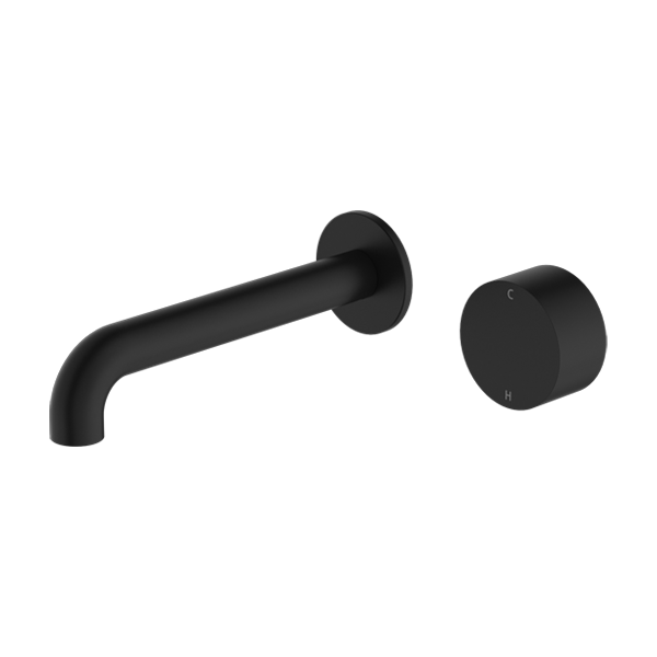Nero Kara Progressive Wall Basin Set, 185mm Spout - Matte Black / NR271907aMB