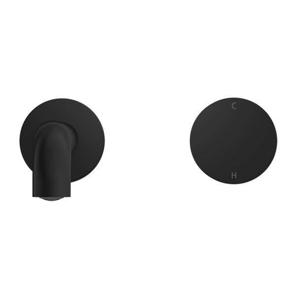 Nero Kara Progressive Wall Basin Set, 185mm Spout - Matte Black / NR271907aMB