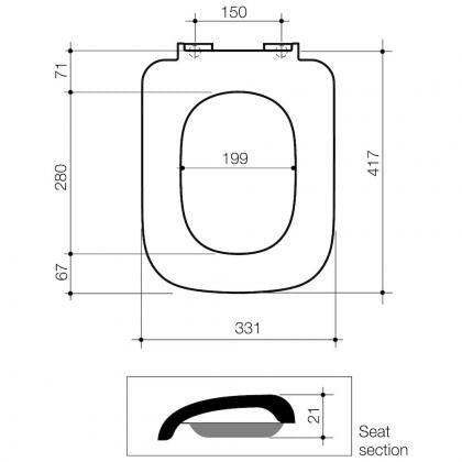 Caroma Cube Soft Close Toilet Seat with GermGard®