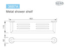 Nero Dolce Metal Shower Shelf 450mm - Chrome