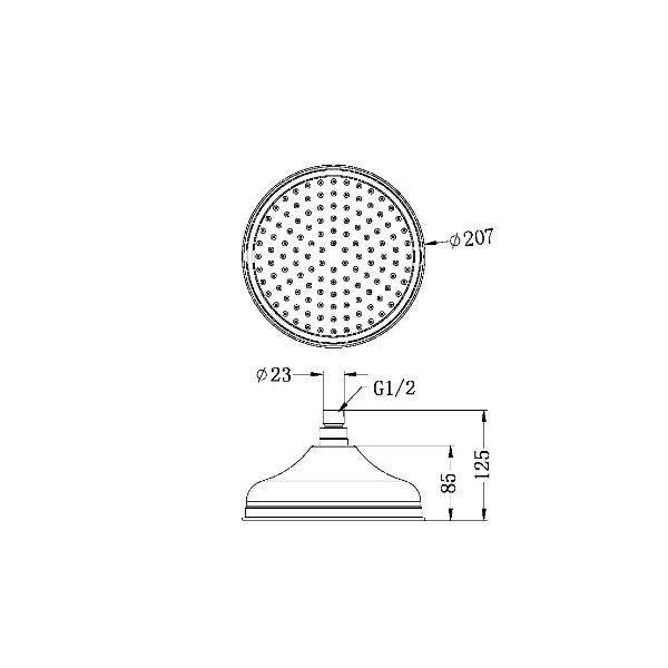 Nero York Shower Head Only - Matte Black / NR508094MB