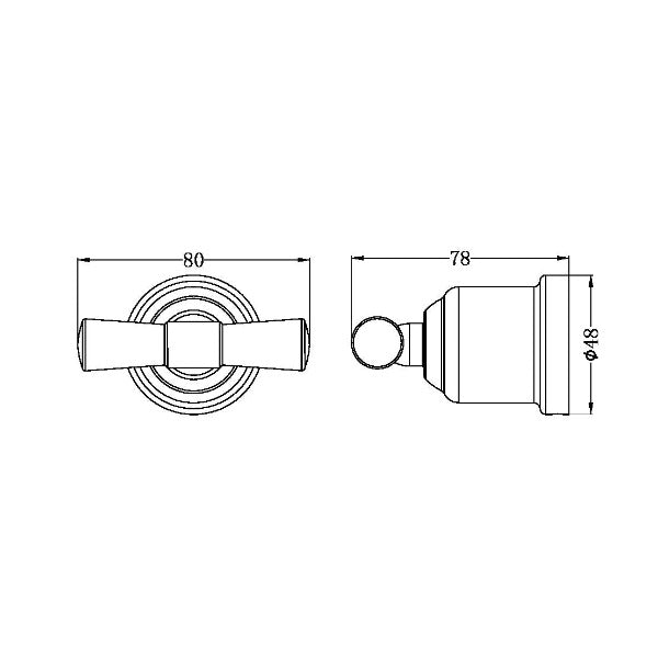 Nero York Robe Hook - Matte Black / NR6982MB