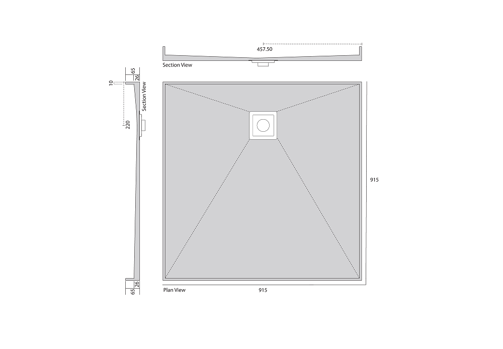 Universal Tile Over Shower Base with Smart Tile, Rear or Centre Waste