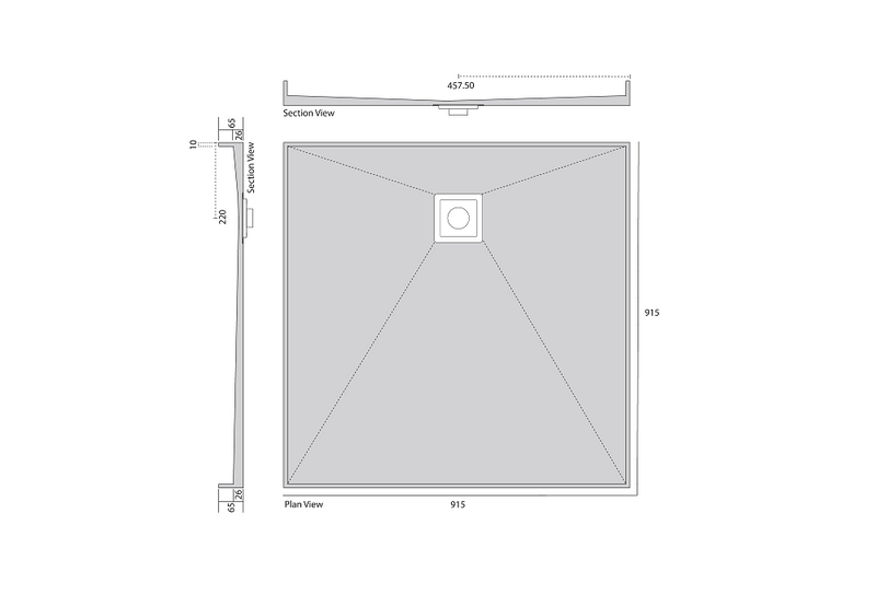 Universal Tile Over Shower Base with Smart Tile, Rear or Centre Waste