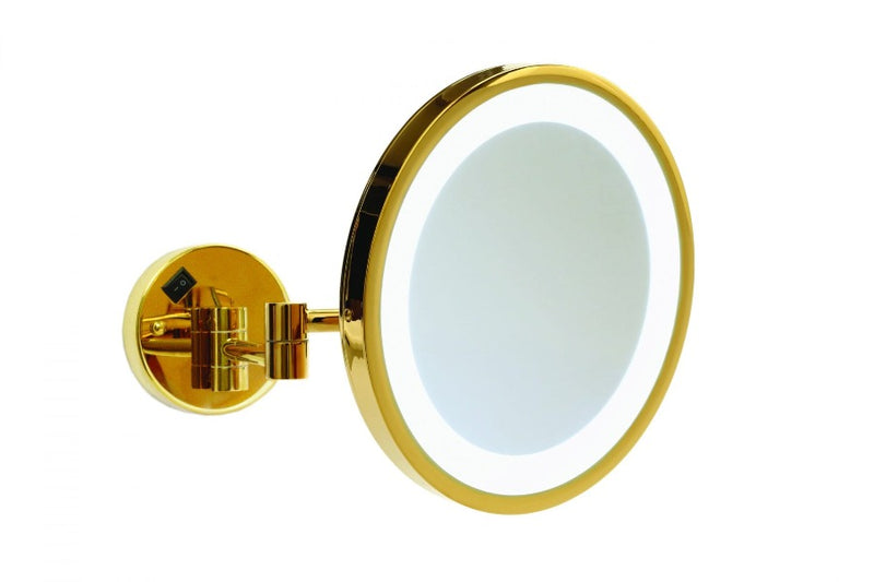 Ablaze Gold Round Magnifying Mirror with Light, L252GSMC