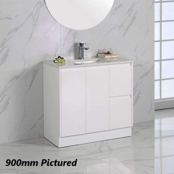 Aulic Alice Floorstanding 900mm Vanity Unit, Stone Top & Undercounter Basin