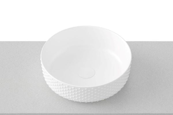 Timberline Allure Dimple Above Counter Basin - White Gloss & White Matte