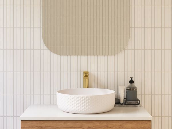 Timberline Allure Dimple Above Counter Basin - White Gloss & White Matte