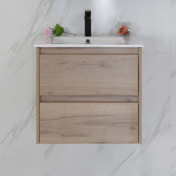 Aulic Max 600mm Wall Hung Vanity Unit, Ceramic or Stone Top