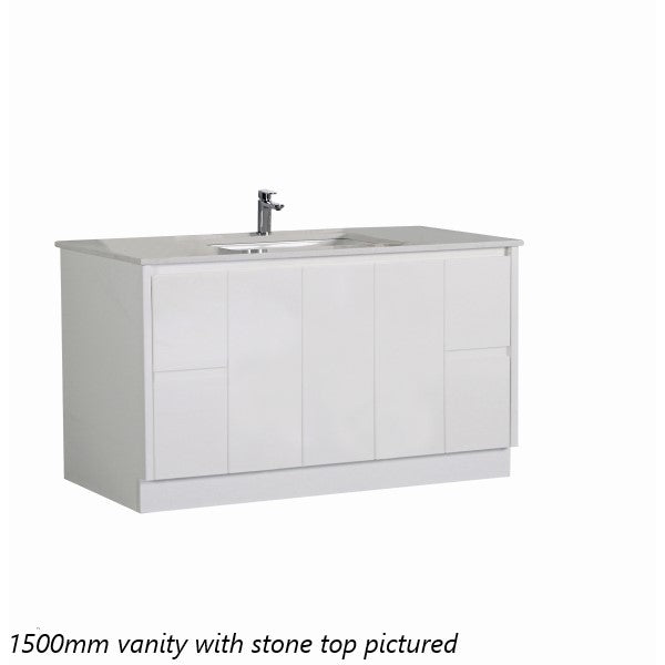 Aulic Alice Floorstanding 1500mm Vanity Unit, Stone Top & Undercounter Basin/s