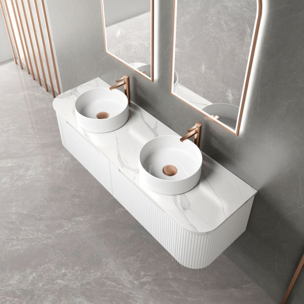 Aulic Petra 1500mm Vanity Unit with Flat Stone Top (add basins)