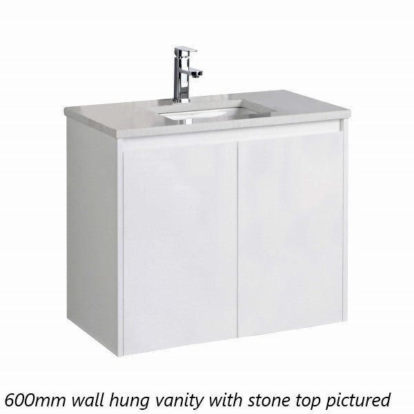 Aulic Alice Wall Hung Vanity 600mm, Ceramic Top 1th