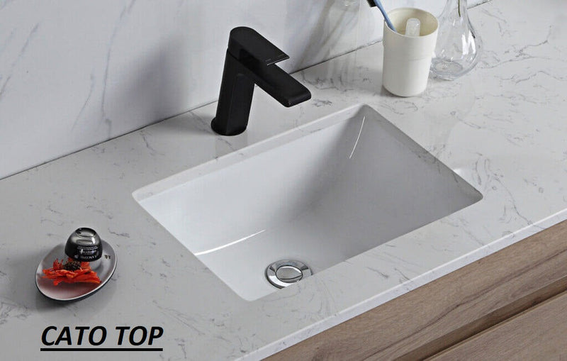 Aulic Leona Wall Hung 750mm Vanity Unit, Stone Top with Undermount Basin
