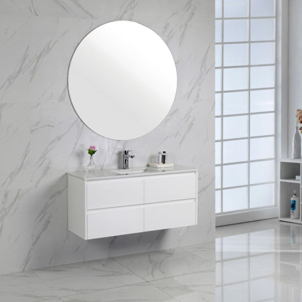 Aulic Leona Wall Hung 1200mm Vanity Unit, Stone Top with Undermount Basin