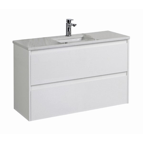 Aulic Leona Wall Hung 750mm Vanity Unit, Ceramic Top