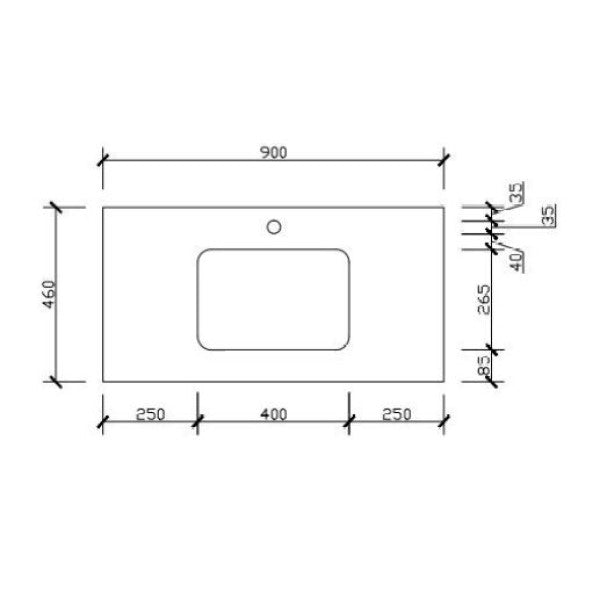 Aulic Leona Wall Hung 900mm Vanity Unit, Stone Top with Undermount Basin