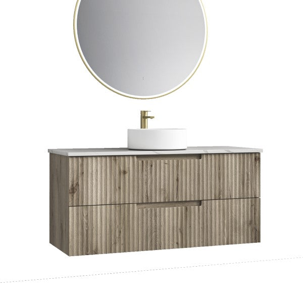 Aulic Tuscana 1200mm Vanity Unit with Flat Stone Top (add basin)