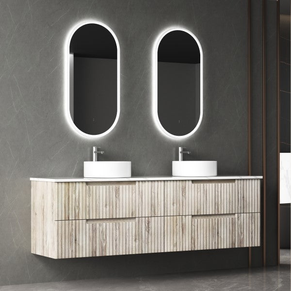 Aulic Tuscana 1800mm Vanity Unit with Flat Stone Top (add basins)