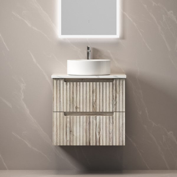 Aulic Tuscana 600mm Vanity Unit with Flat Stone Top (add basin)