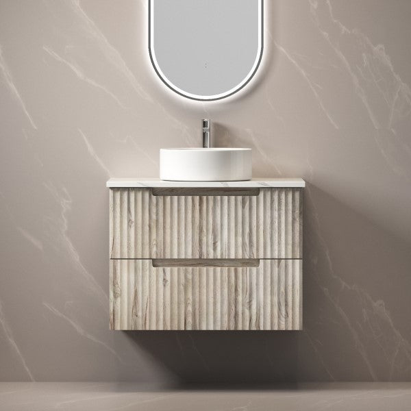 Aulic Tuscana 750mm Vanity Unit with Flat Stone Top (add basin)