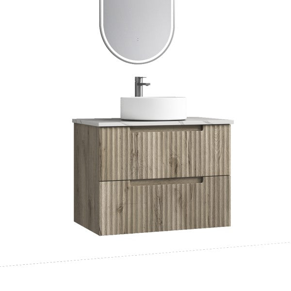 Aulic Tuscana 750mm Vanity Unit with Flat Stone Top (add basin)
