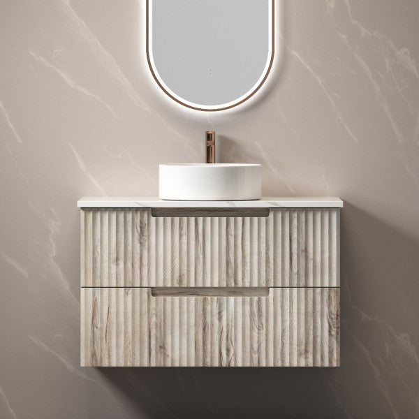 Aulic Tuscana 900mm Vanity Unit with Flat Stone Top (add basin)