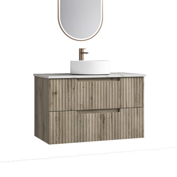 Aulic Tuscana 900mm Vanity Unit with Flat Stone Top (add basin)