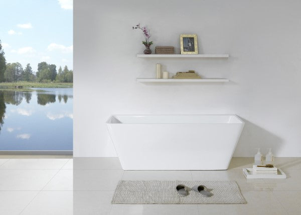 KDK Avis KBT-7 Back-to-Wall Bath, White Gloss - 1575mm / 1700mm