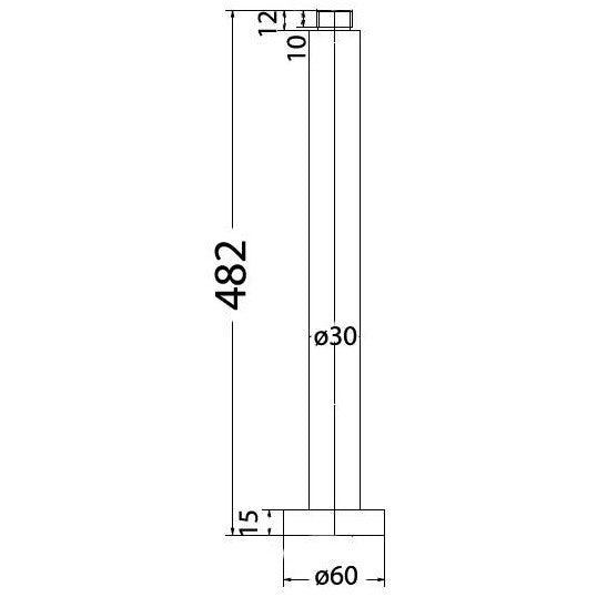 Reta Round 455cm Ceiling Mounted Shower Arm, Chrome