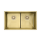 Bella Vista Double Bowl Kitchen Sink - 760 x 440 x 250mm - Brushed Gold