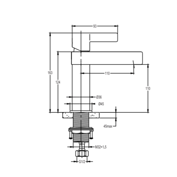 Vivo Basin Mixer, Chrome