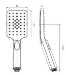Collis Bakara Rectangular Short-Tail Combo Shower Set, Chrome
