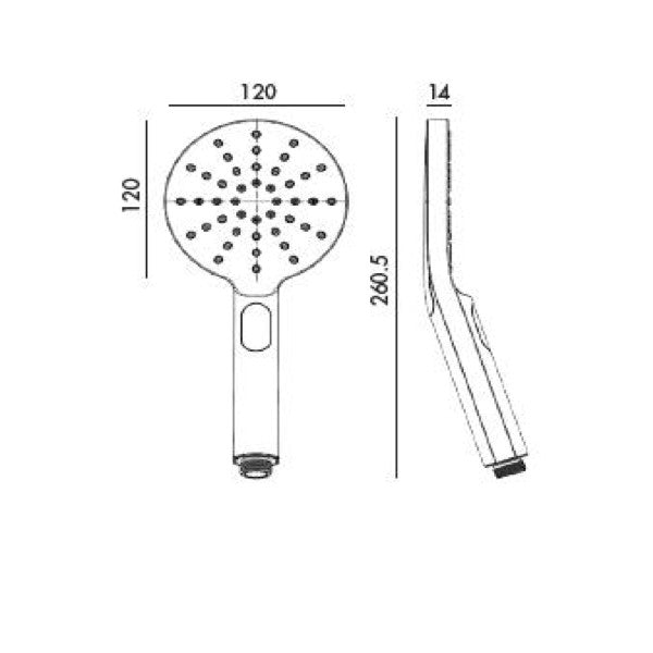 Bakara Niagara Combination Shower Column with Separate Elbow, Chrome
