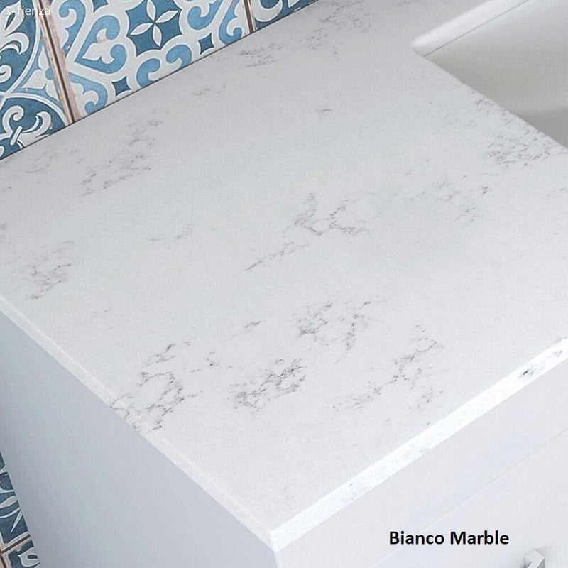 Fienza Edge Bianco Marble Stone Floorstanding Single Bowl Vanity 1500mm - Scandi Oak
