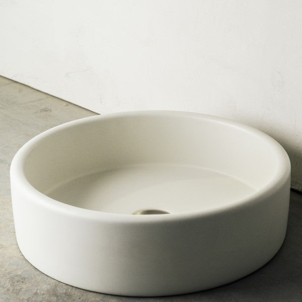 Nood Co Bowl Round Concrete Basin - Ivory