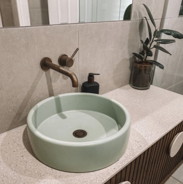 Nood Co Bowl Round Concrete Basin - Mint