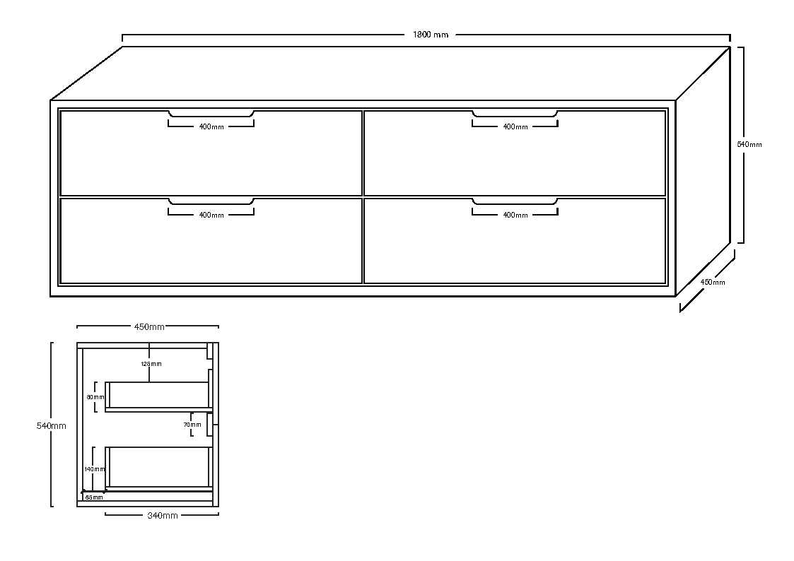 FABF Carini 1800mm Solid Timber Vanity Unit - Messmate, Add Basin