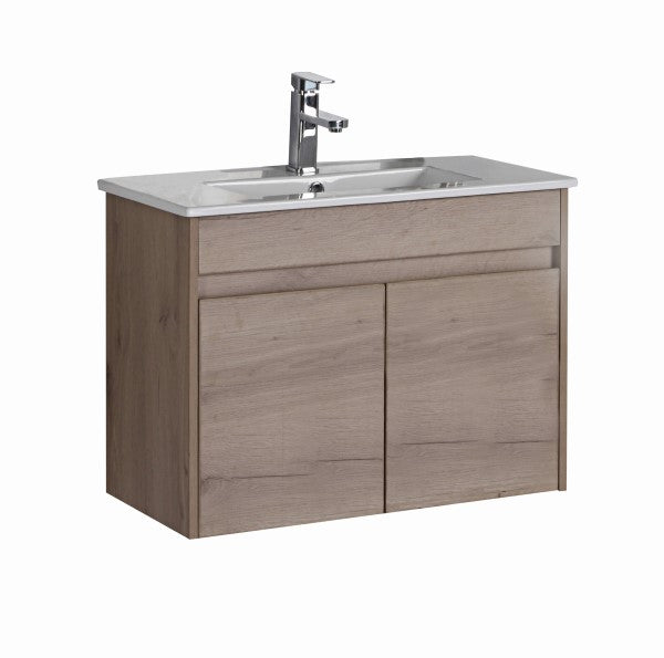 Aulic York 600mm Slim Wall Hung Vanity Unit with Ceramic Top