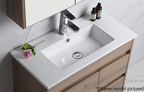 Aulic York 600mm Slim Wall Hung Vanity Unit with Ceramic Top