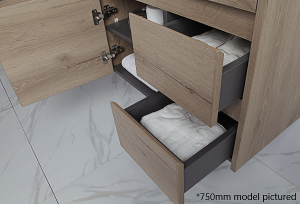 Aulic York 600mm Slim Wall Hung Vanity Unit with Ceramic Top