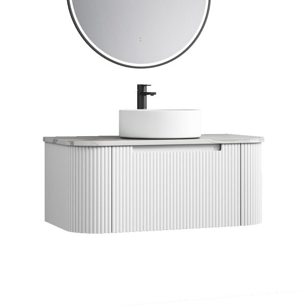 Aulic Petra 900mm Vanity Unit with Flat Stone Top (add basin)