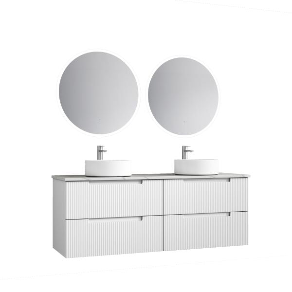 Aulic Verona 1500mm Vanity Unit with Flat Stone Top (add basins)