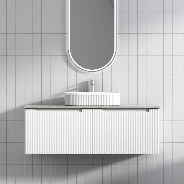 Aulic Perla 1200mm Vanity Unit with Flat Stone Top (add basin)