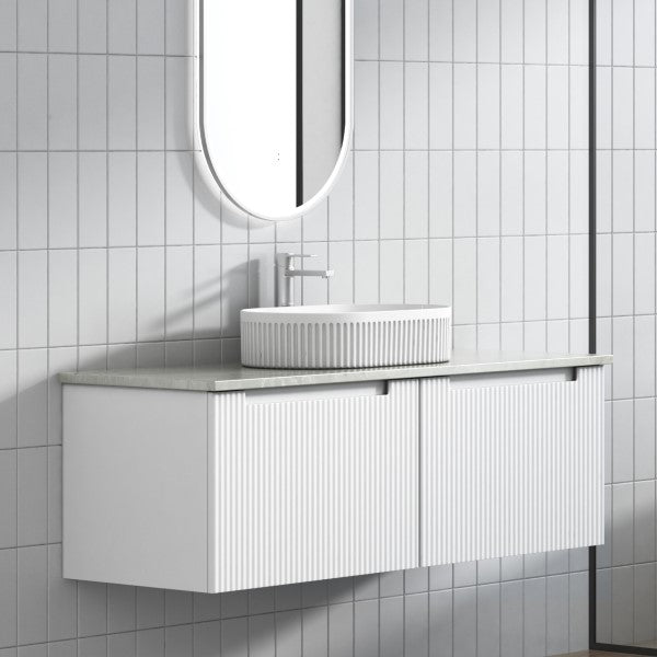 Aulic Perla 1200mm Vanity Unit with Flat Stone Top (add basin)