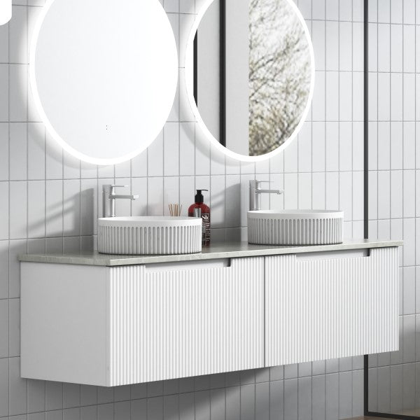 Aulic Perla 1500mm Vanity Unit with Flat Stone Top (add basins)
