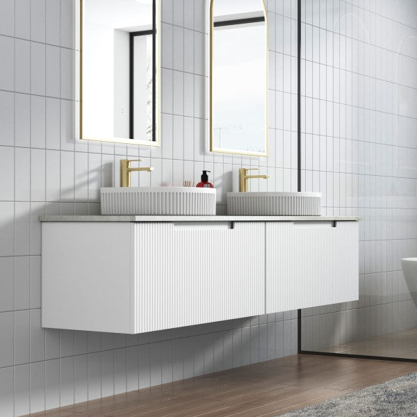 Aulic Perla 1800mm Vanity Unit with Flat Stone Top (add basins)